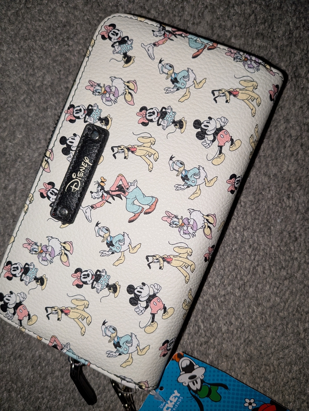 Disney White Minnie & Mickey Printed Zip Wallet
